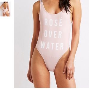 Rose Over Water One Piece Swimsuit
